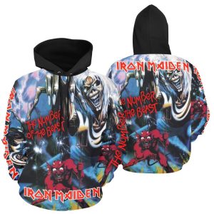 Iron Maiden The Number of the Beast Hoodie Men’s Women’s Heavy Metal USA Size