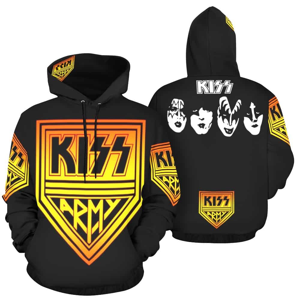 Kiss Army Logo Band Hoodie Sweatshirt Unisex Men’s Heavy Metal USA Size
